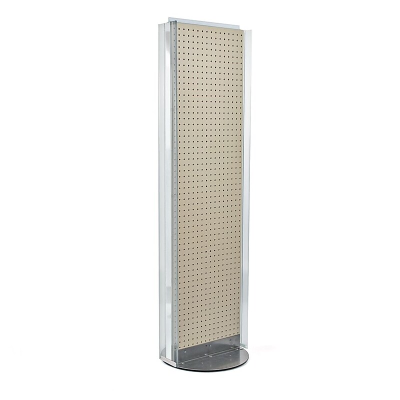 Azar Displays 16" x 60" Pegboard Floor Stand, Almond (700256-ALM) image 1