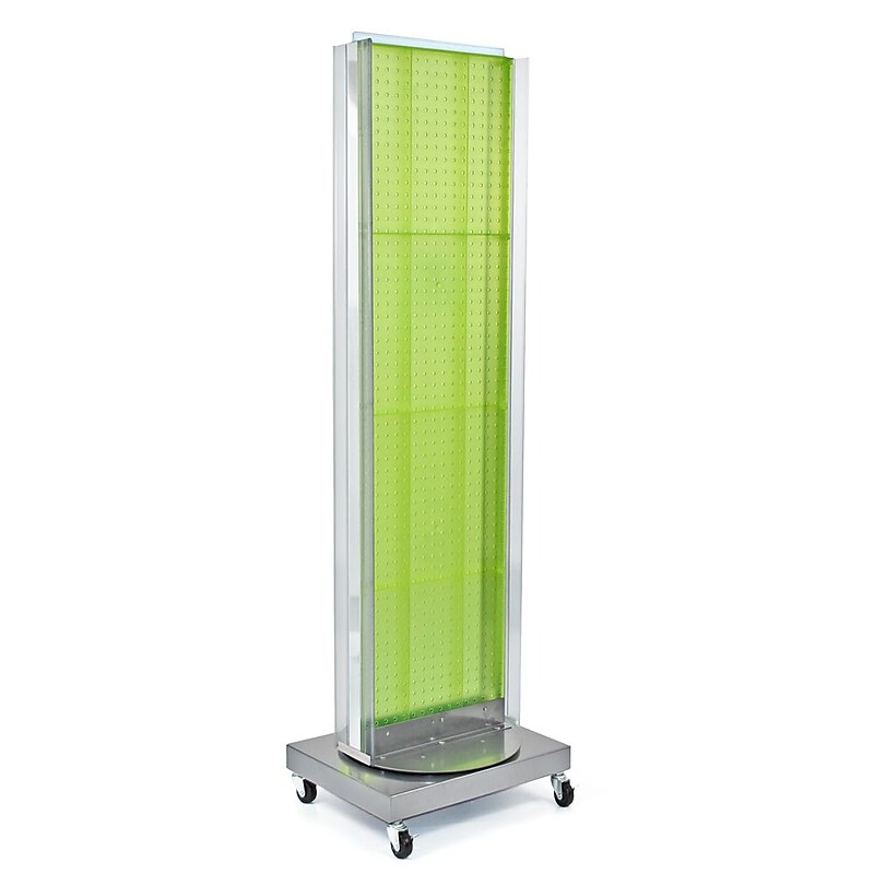 Azar Displays 16" x 60" Pegboard Floor Stand Revolving Base Green image 1