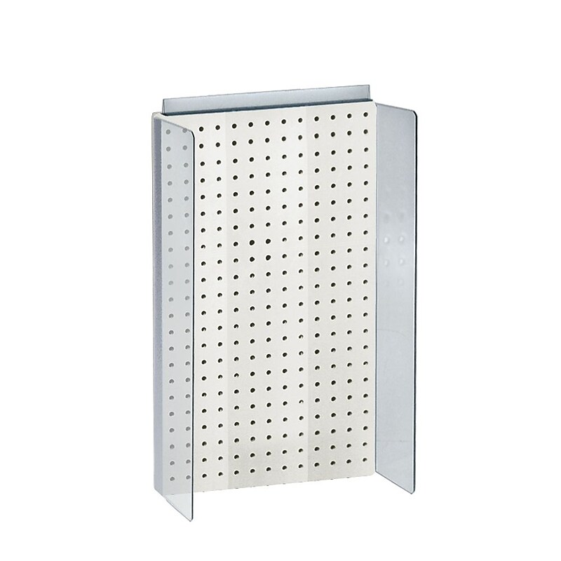 Azar Displays 13.5" x 22" Pegboard Powerwing Display White image 1