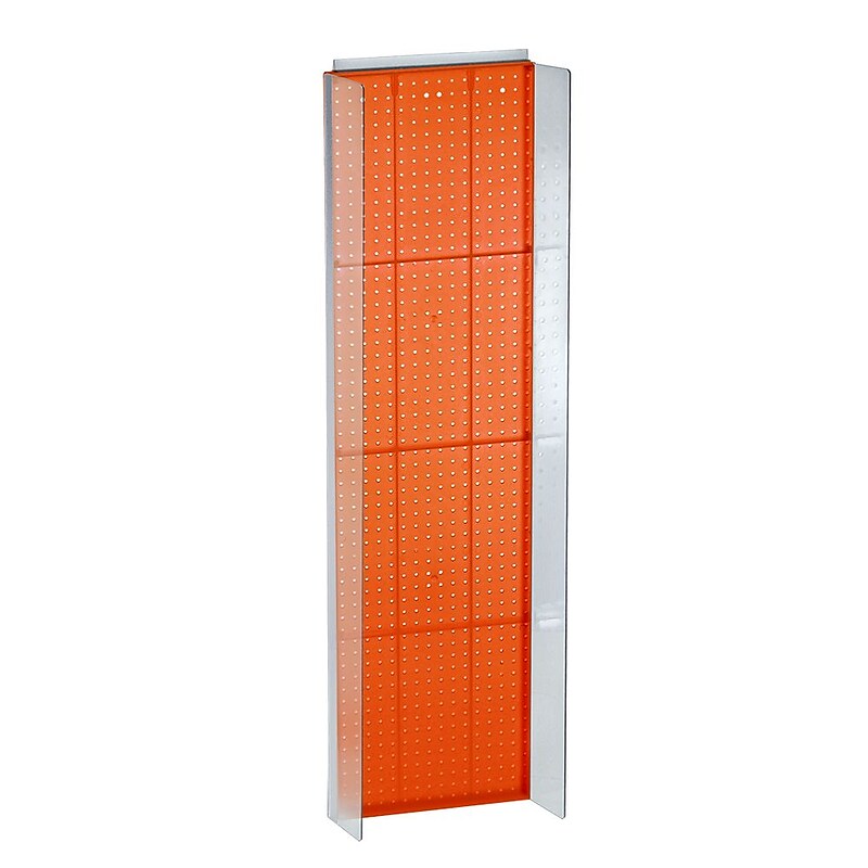Azar Displays 16.75" x 60" Pegboard Powerwing Display Orange image 1