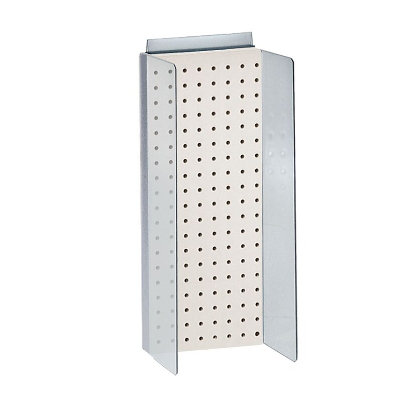 Azar Displays 8" x 20.62" Pegboard Powerwing Display White image 1