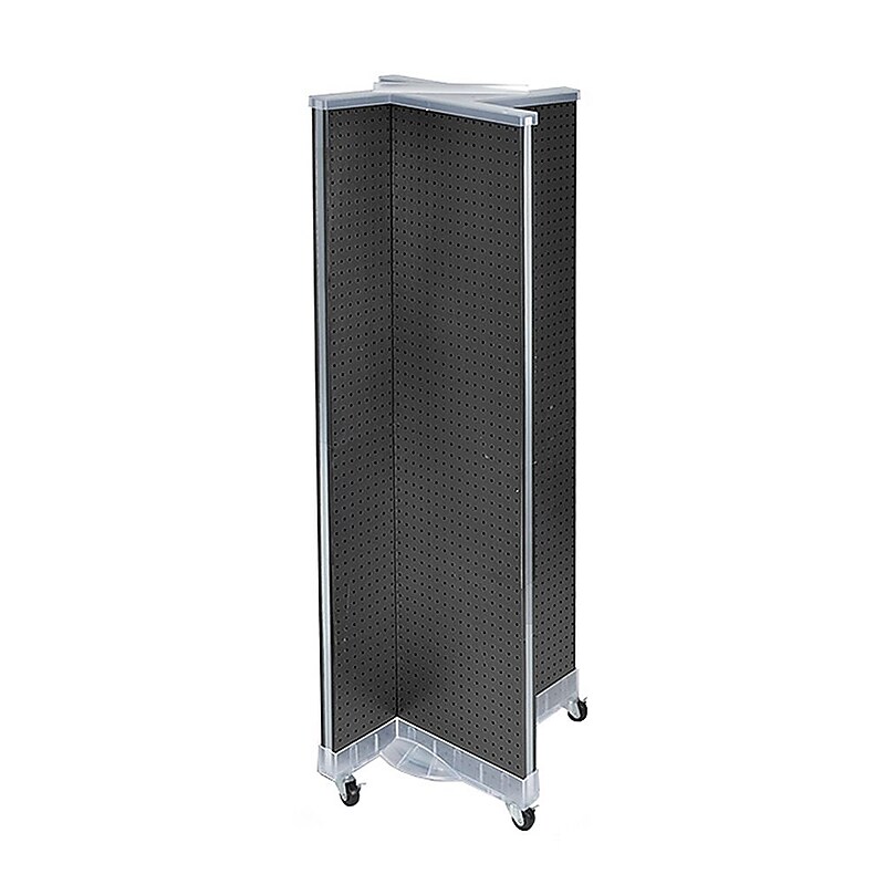 Azar Displays 60"H x 16"W Pegboard Floor Display Pinwheel Spinner Black image 1