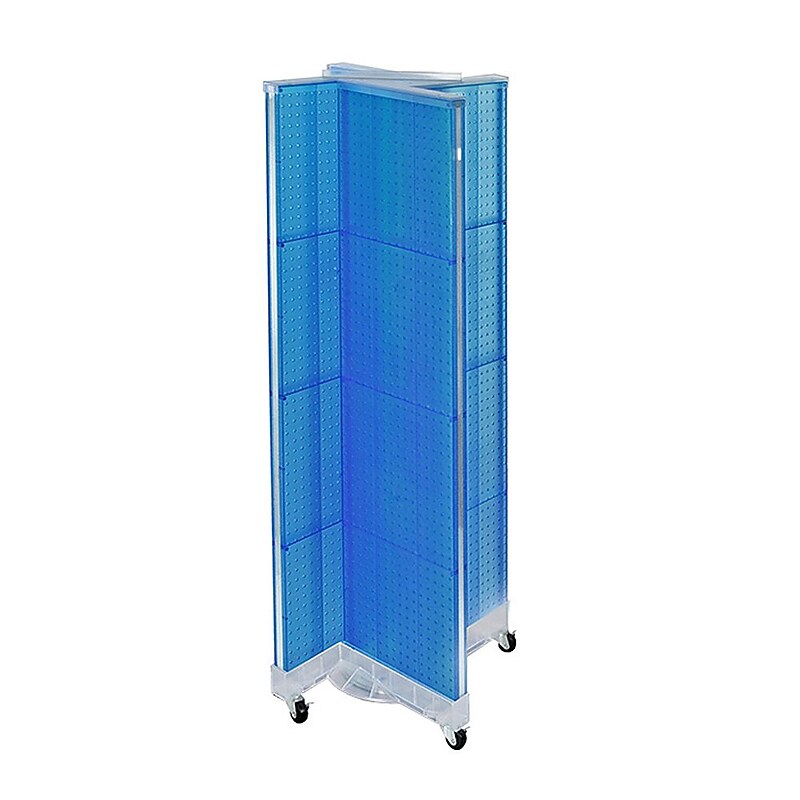 Azar Displays 60"H x 16"W Pegboard Floor Display Pinwheel Spinner Blue image 1