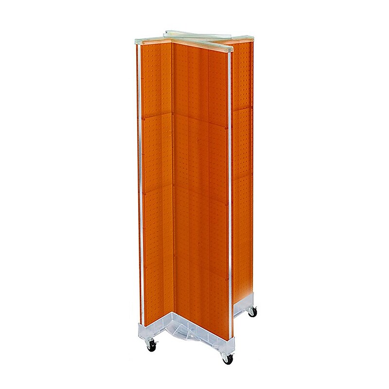 Azar Displays 60"H x 16"W Pegboard Floor Display Pinwheel Spinner Orange image 1