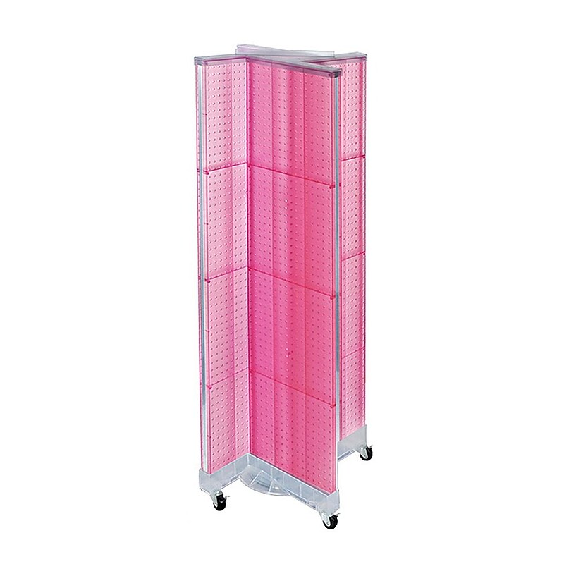 Azar Displays 60"H x 16"W Pegboard Floor Display Pinwheel Spinner Pink image 1