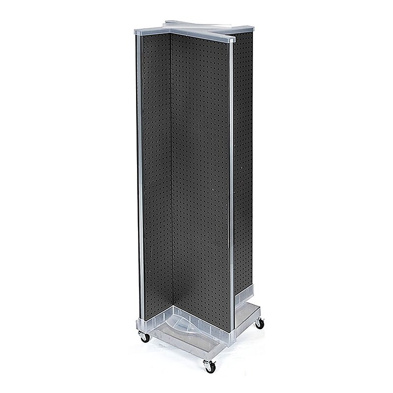 Azar Displays 16" x 60" Pegboard Floor Display Pinwheel Black image 1