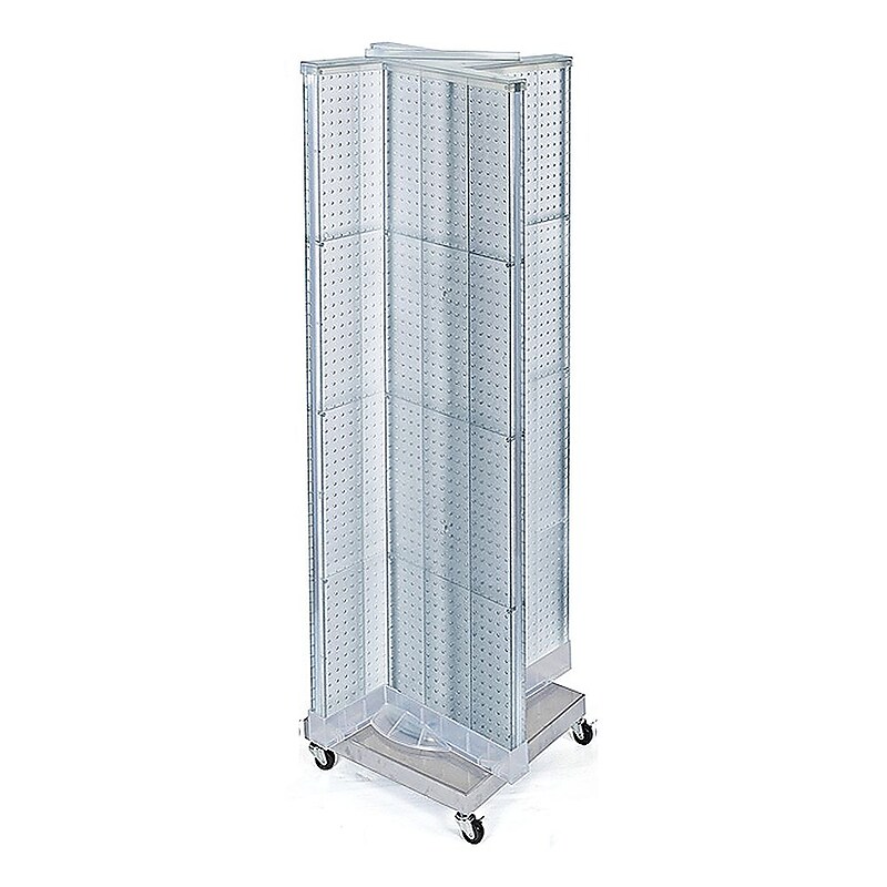 Azar Displays 16" x 60" Pegboard Floor Display Pinwheel Clear image 1