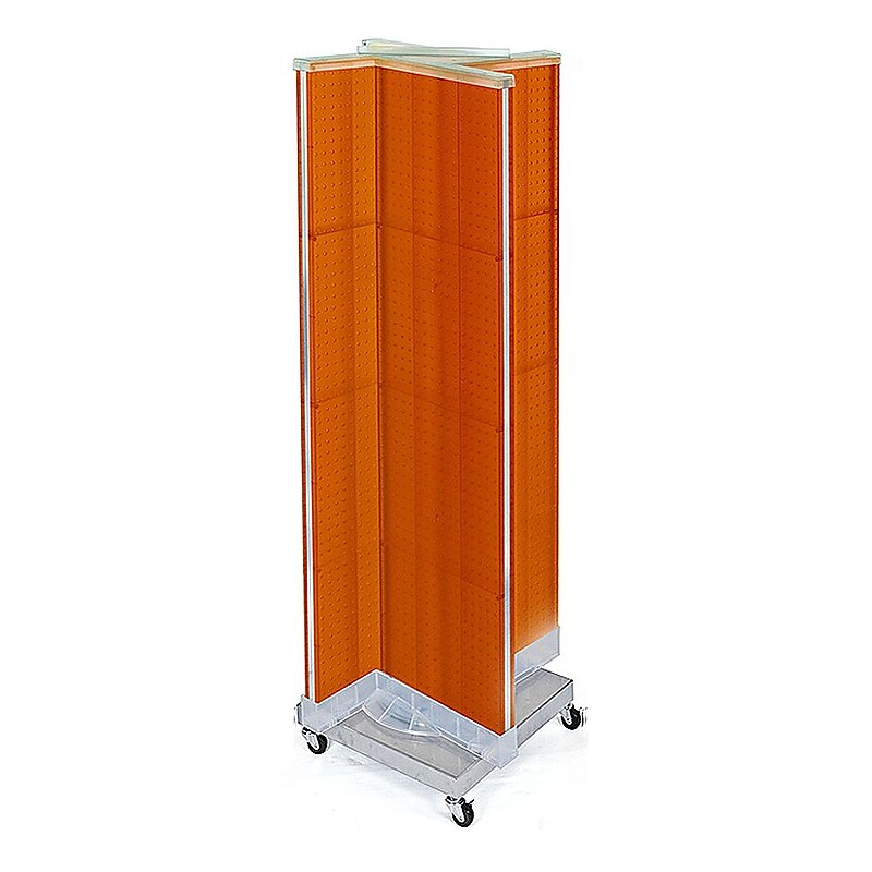 Azar Displays 16" x 60" Pegboard Floor Display Pinwheel, Orange (700422-ORG) image 1