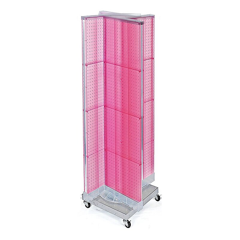 Azar Displays 16" x 60" Pegboard Floor Display Pinwheel, Pink (700422-PNK) image 1