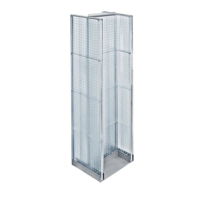 Azar Displays 60" x 16" Pegboard Floor Display H-Spinner Clear image 1