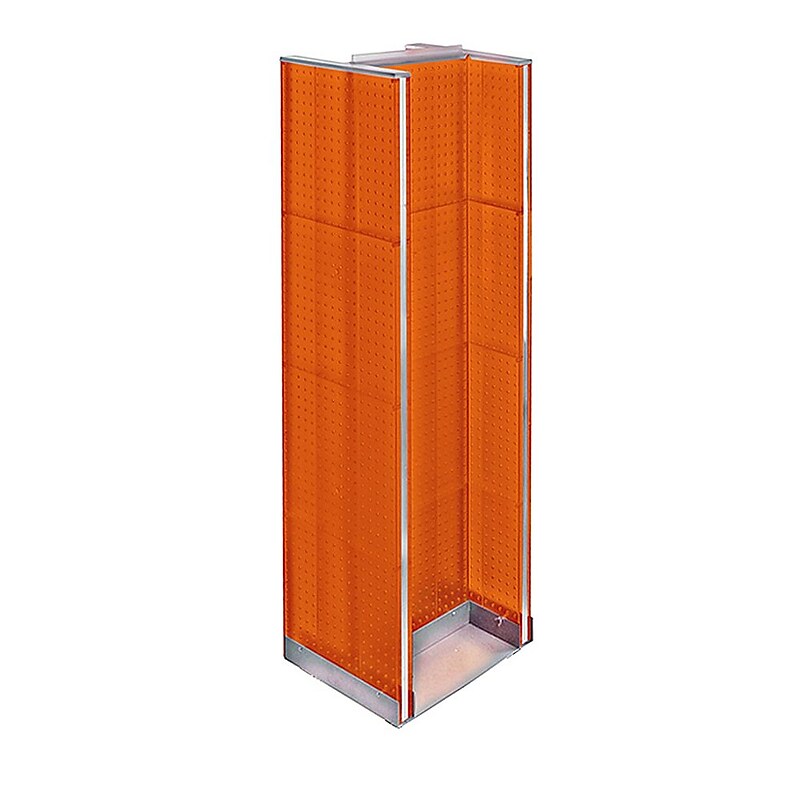 Azar Displays 60" x 16" Pegboard Floor Display H-Spinner Orange image 1