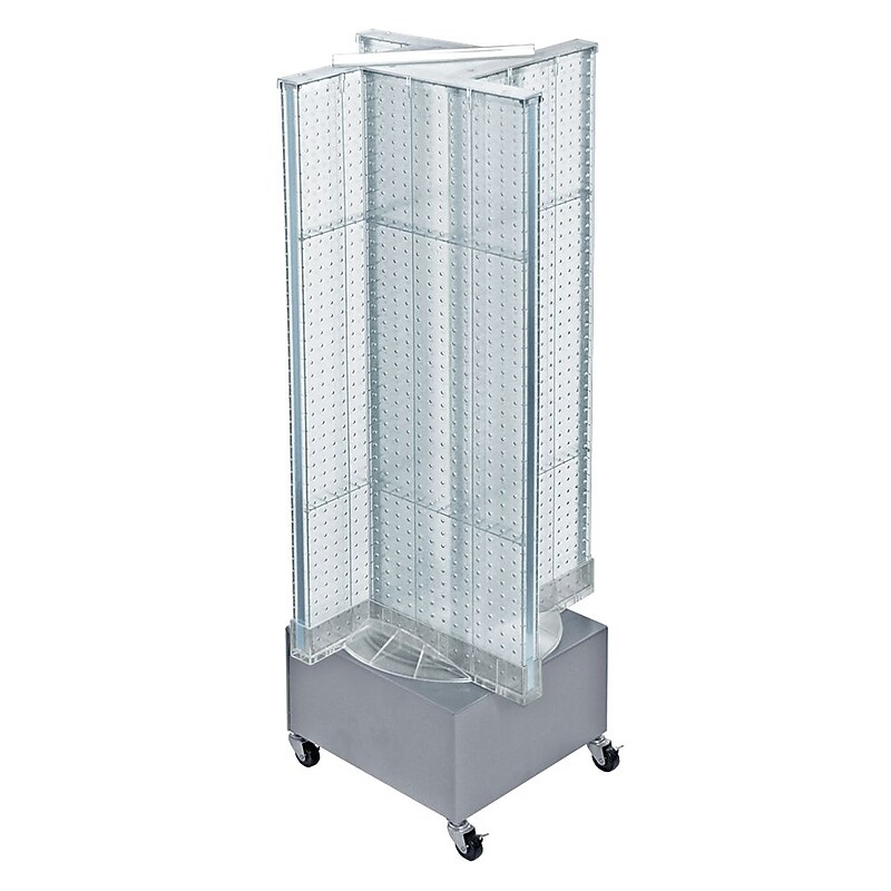 Azar Displays 13.5" x 54" Plastic Pegboard Floor Display Pinwheel Spinner Clear image 1