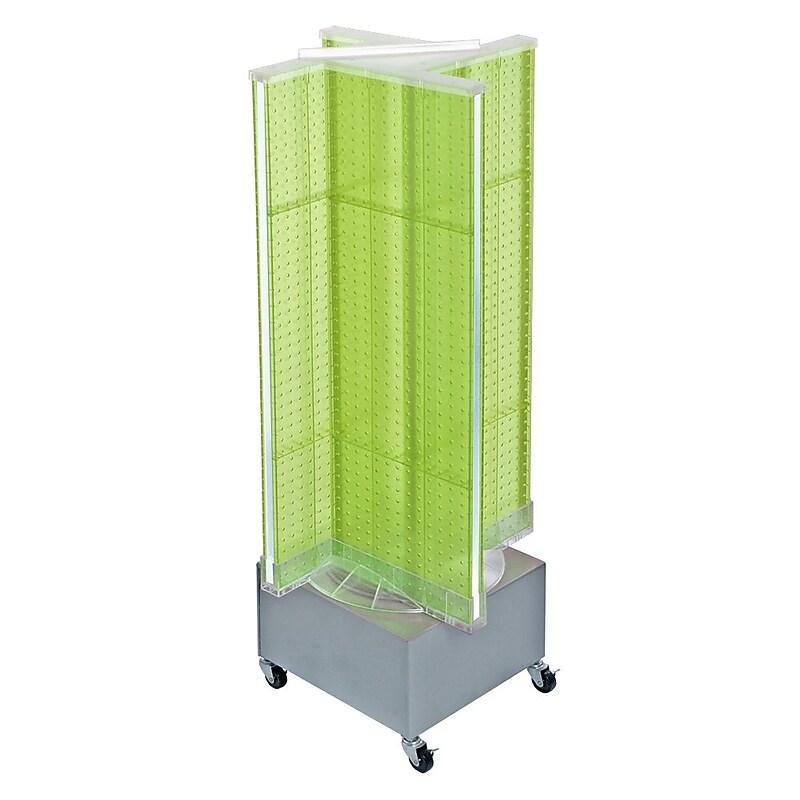 Azar Displays 13.5" x 54" Plastic Pegboard Floor Display Pinwheel Spinner Green image 1