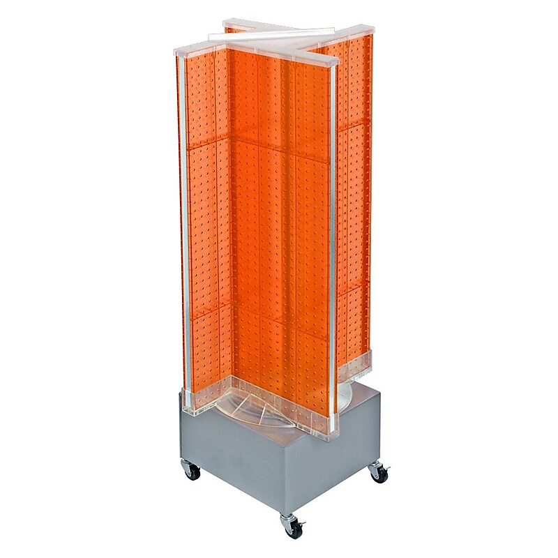 Azar Displays 13.5" x 54" Plastic Pegboard Floor Display Pinwheel Spinner Orange image 1