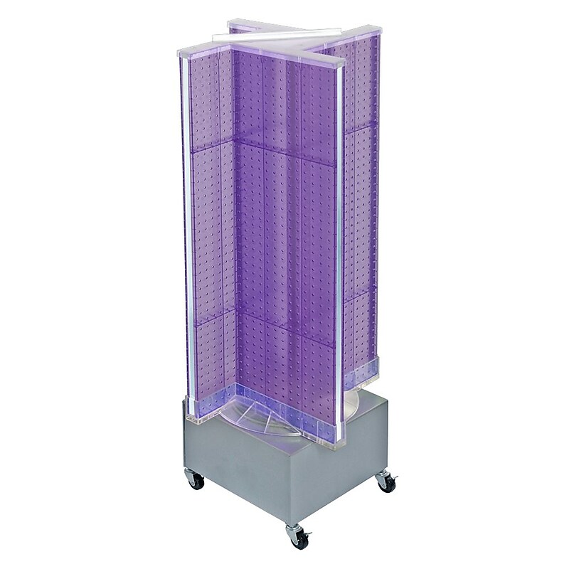 Azar Displays 13.5" x 54" Plastic Pegboard Floor Display Pinwheel Spinner Purple image 1
