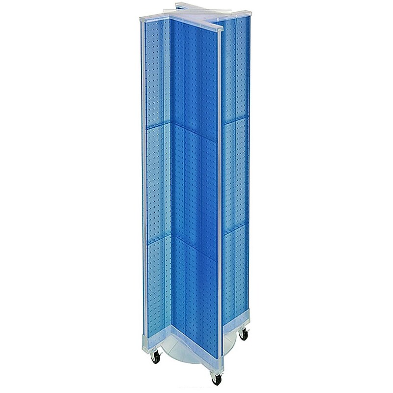 Azar Displays 13.5" x 60" Plastic Pegboard Floor Display Pinwheel BLUe image 1