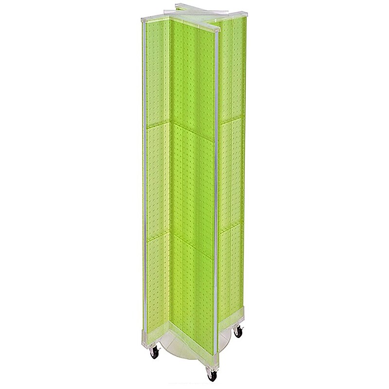 Azar Displays 13.5" x 60" Plastic Pegboard Floor Display Pinwheel, Green (700461-GRE) image 1