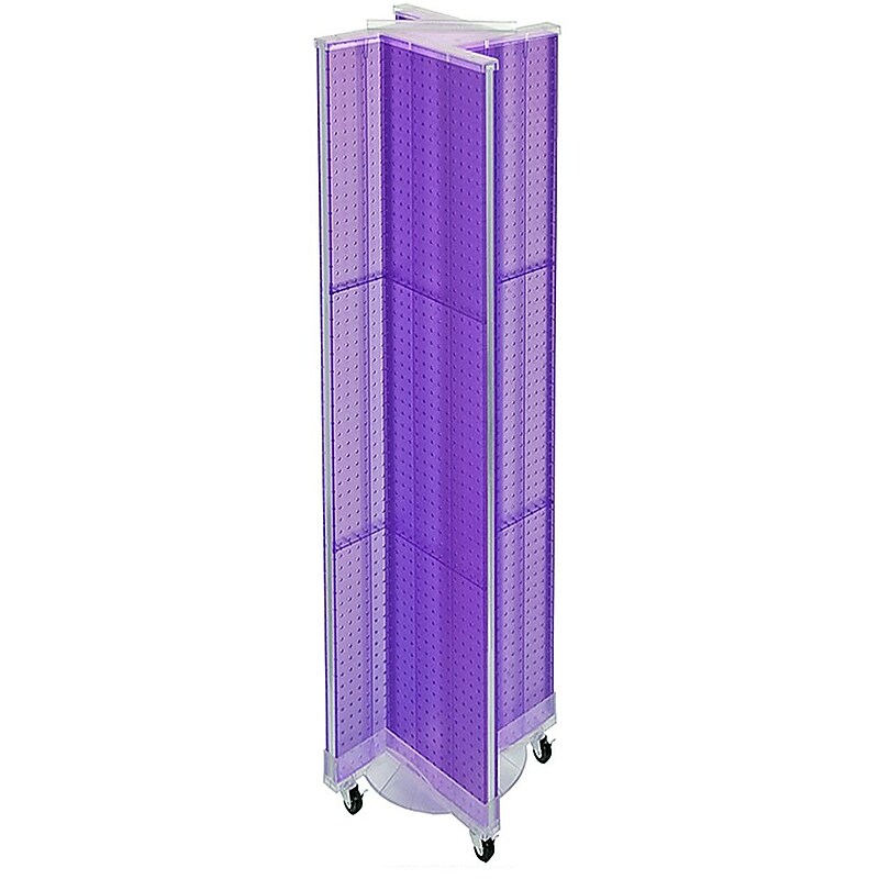 Azar Displays 13.5" x 60" Plastic Pegboard Floor Display Pinwheel Purple image 1