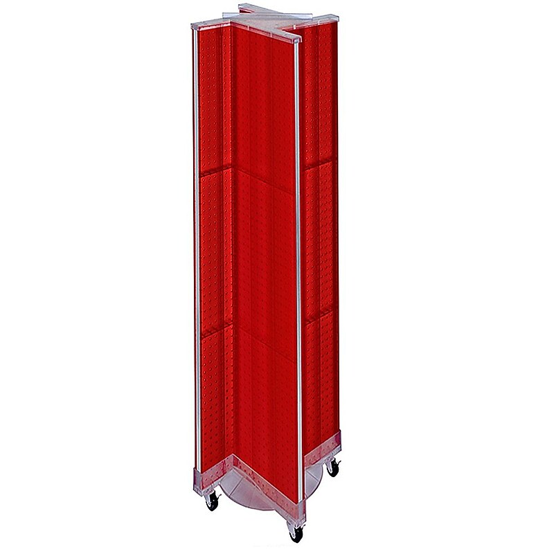 Azar Displays 13.5" x 60" Plastic Pegboard Floor Display Pinwheel Red image 1