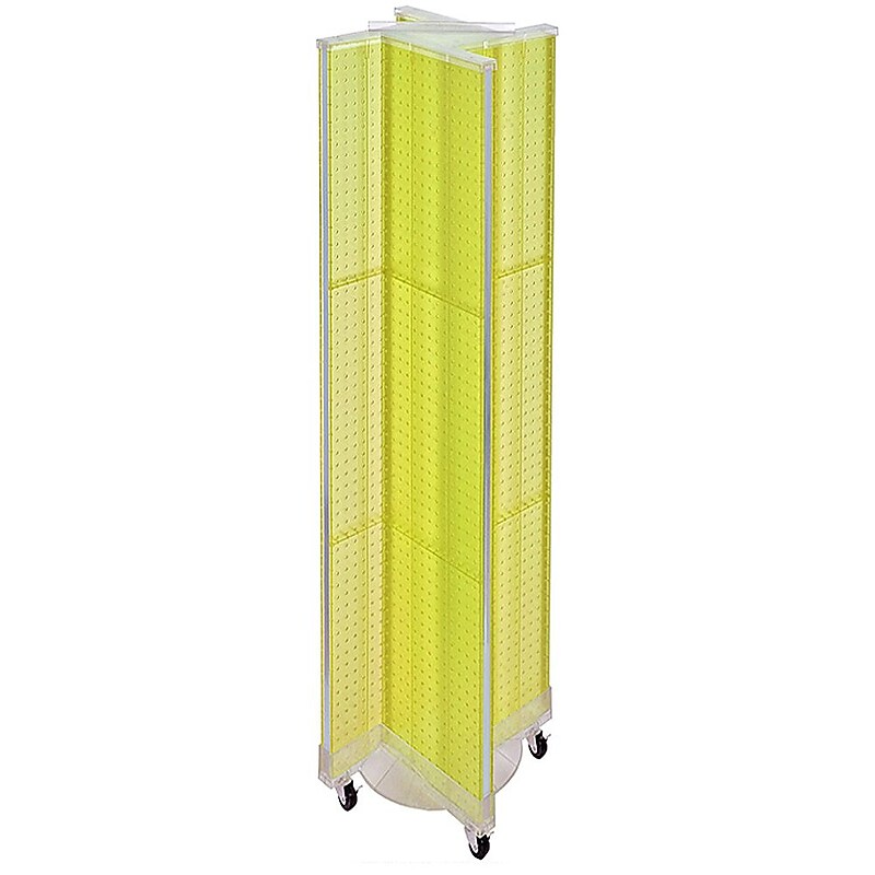 Azar Displays 13.5" x 60" Plastic Pegboard Floor Display Pinwheel Yellow image 1