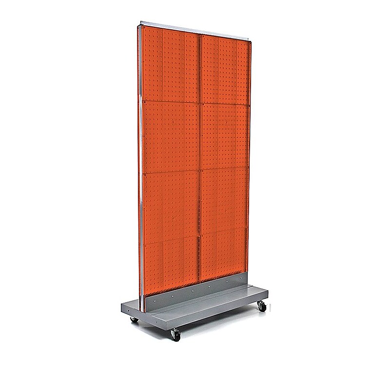 Azar Displays 32" x 60" Pegboard Floor Stand, Orange (700732-ORG) image 1