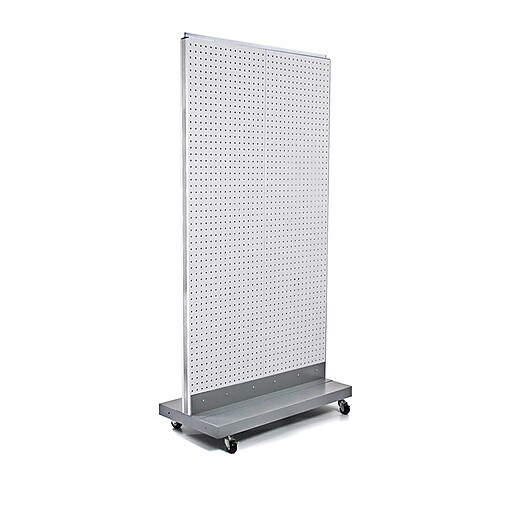 Azar Displays 32" x 60" Pegboard Floor Stand White Staples