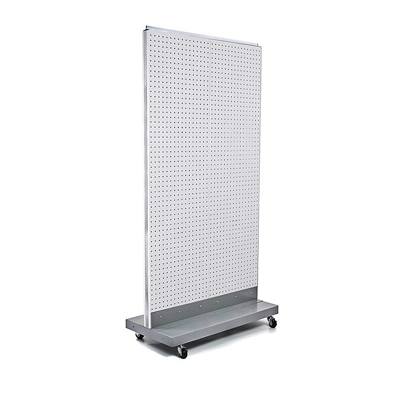 Azar Displays 32" x 60" Pegboard Floor Stand White image 1