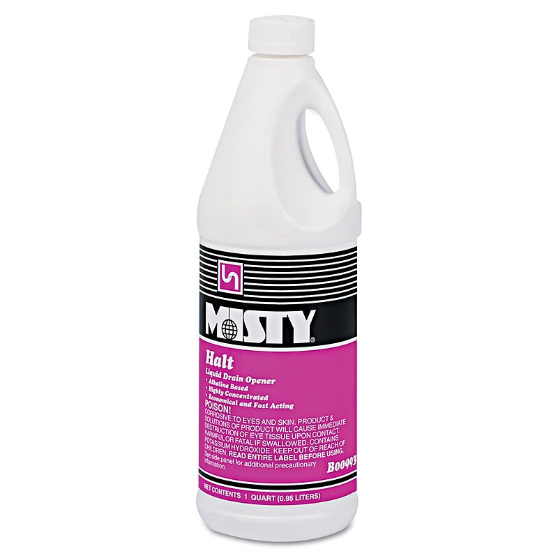 Legasse Misty Halt Liquid Drain Opener Cleaner, 1 Quart, 12/Carton (R993-12) image 1
