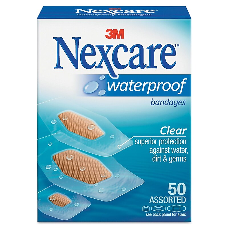 Nexcare™ Waterproof Bandages, Assorted, 50/Box (432-50) image 1
