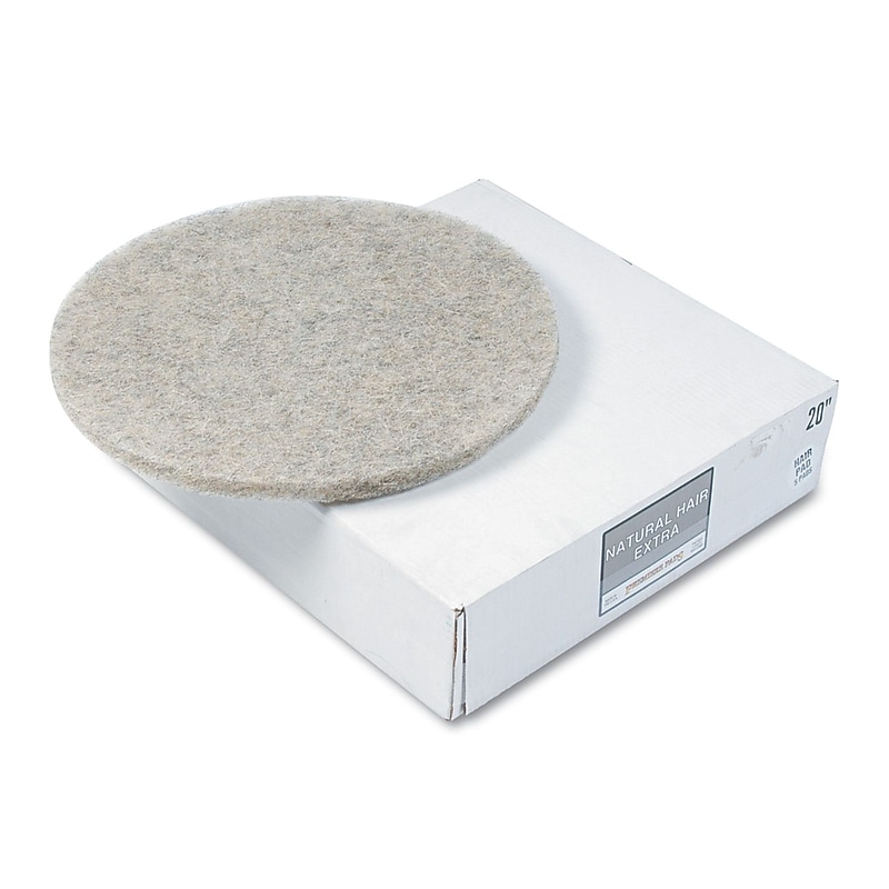 Premier Natural Hair Floor Machine Pads, Extra, 20", 5/Case (PAD 4020 NHE) image 1