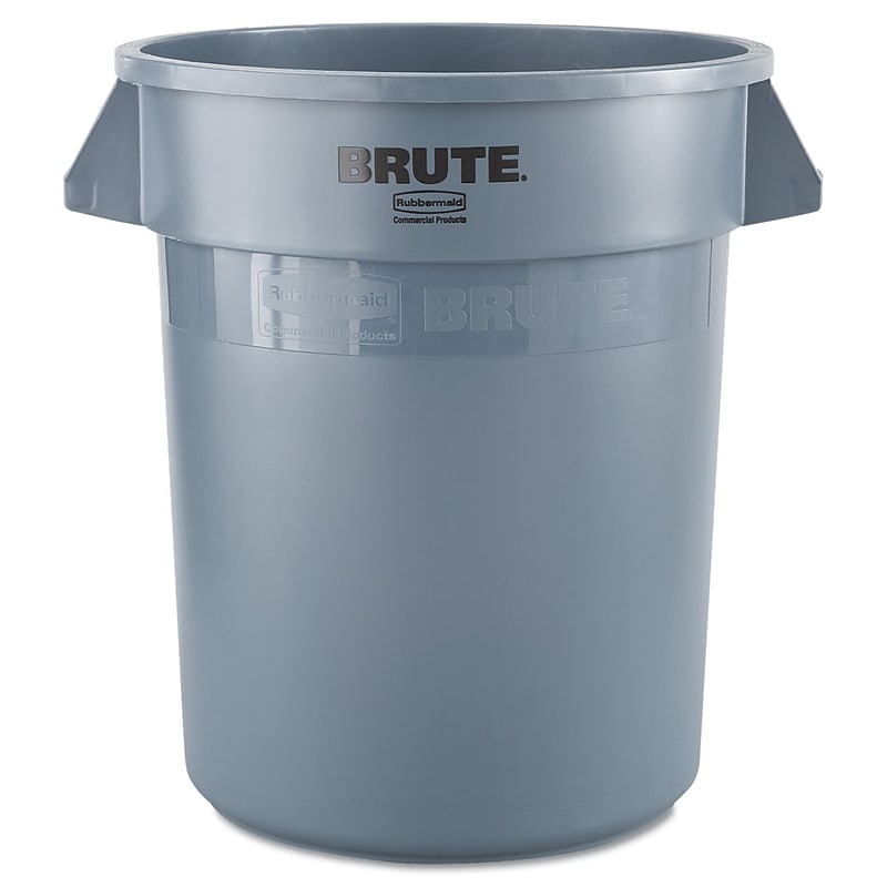Rubbermaid Brute Plastic Trash Can with Lid, Gray, 32 gal. (FG263200GRAY) image 1