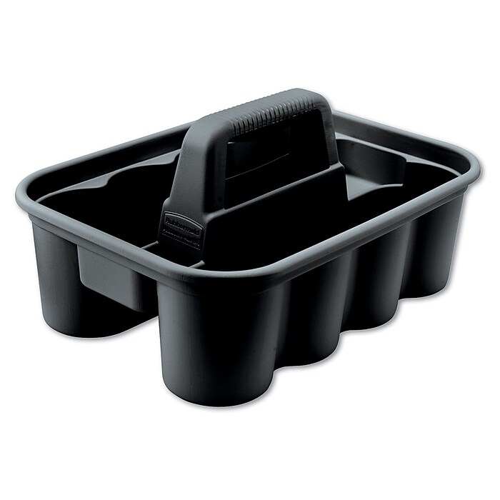 Rubbermaid Commercial 8-Compartment Caddy, Black Plastic
