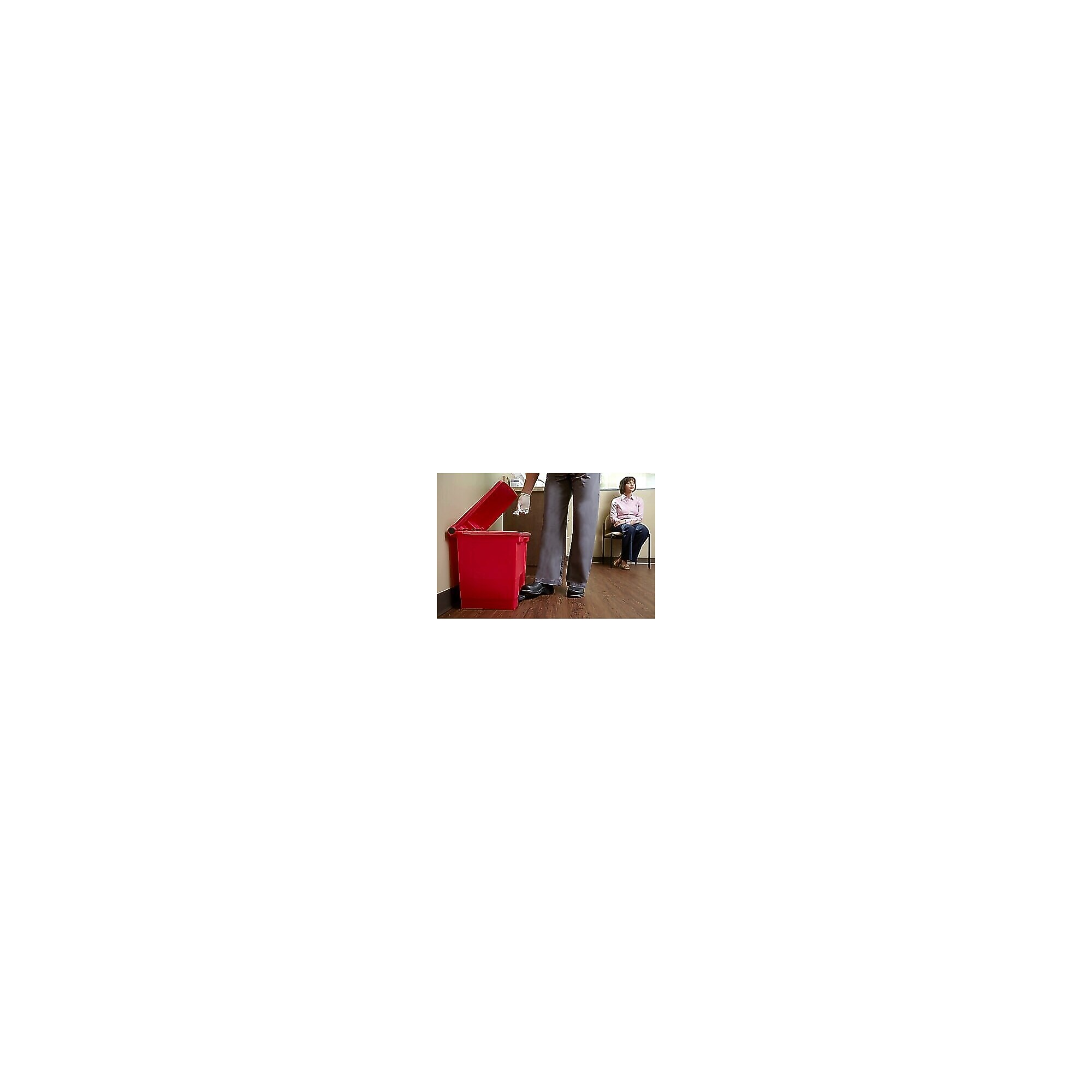 Rubbermaid Commercial Plastic Step-On Receptacle Waste Container, Red, 8 gal Sansujyuku sansujyuku.com