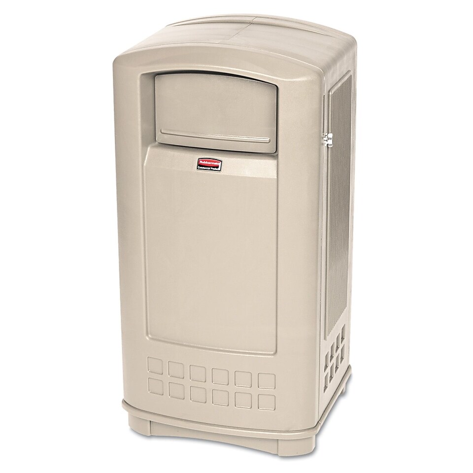 Rubbermaid Plaza Outdoor Waste Container, Beige