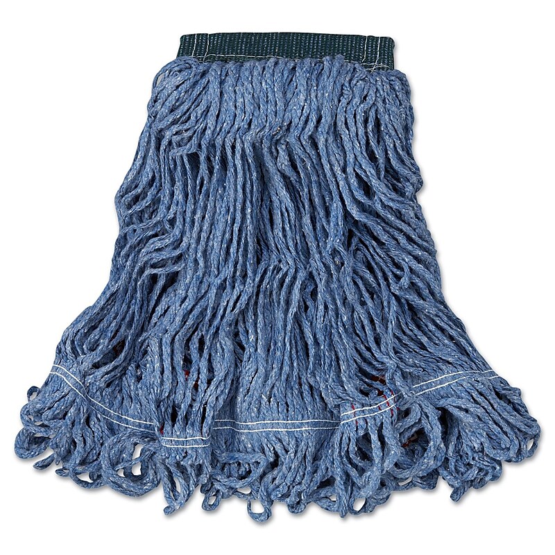 Rubbermaid Commercial Swinger Loop Wet Mop Heads, Cotton/Synthetic, Blue, Medium, 6/Case image 1