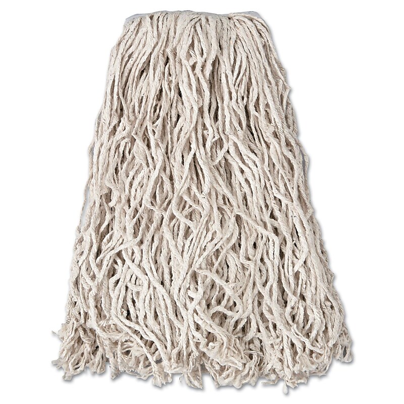 Rubbermaid Commercial Products Value Pro Medium 20 oz. Cotton Wet Mop, 1" Headband, White, 12/CT (RCPV117) image 1