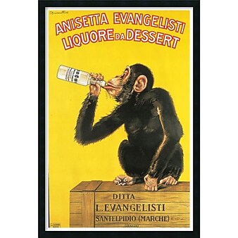 Amanti Art Biscaretti "Anisetta Evangelisti Liquore da Dessert(ca 1925)" Framed Art, 37.38" x 25.38"