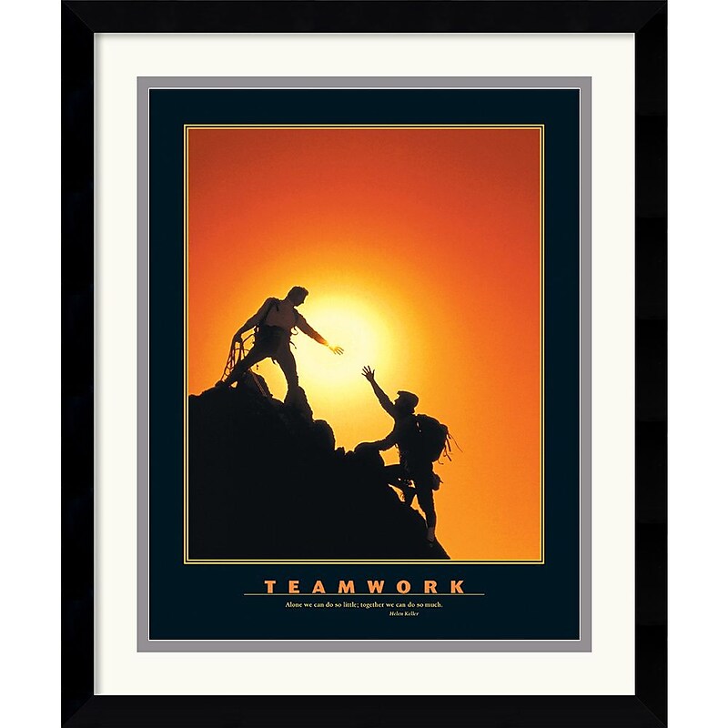 Amanti Art "Teamwork (Climbers)" Framed Print Art, 18.12" x 15.12" image 1