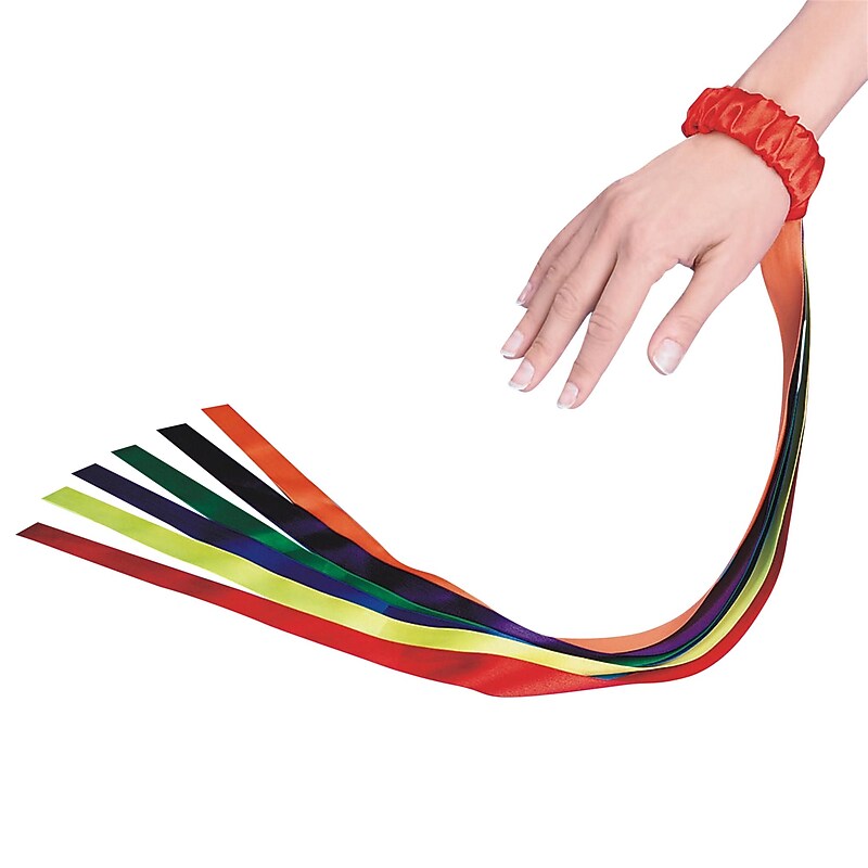S&S Wrist Ribbons, Assorted Colors, 12/Pack (17226) image 1