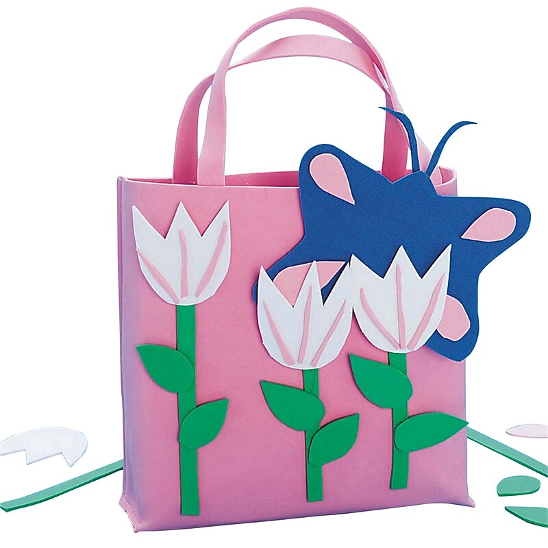 Craft Express Pink Tulips Tote Bag Craft Kit, 12/Pack (CE4025) image 1