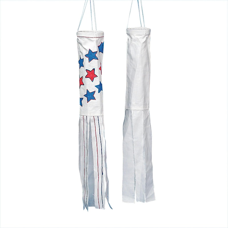 Color-Me™ 3" x 22" Windsock, White image 1