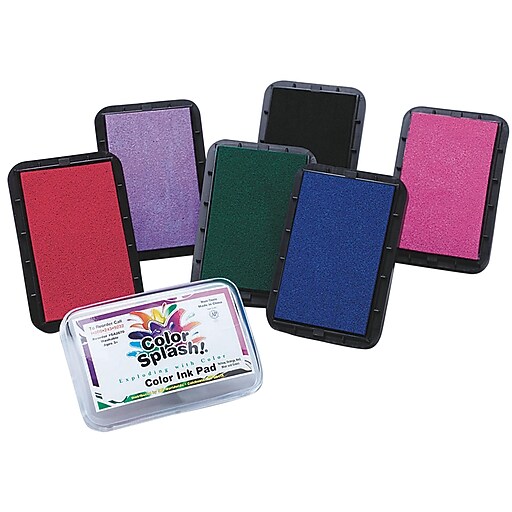 Color Splash GA2793 Washable Color Ink Pads 3.5"L x 2.25"W, 12/Pack at