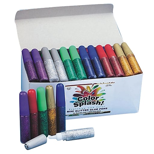 Color Splash Mini Glitter Craft Glue Pens, 4 oz., Transparent, 72/Pack