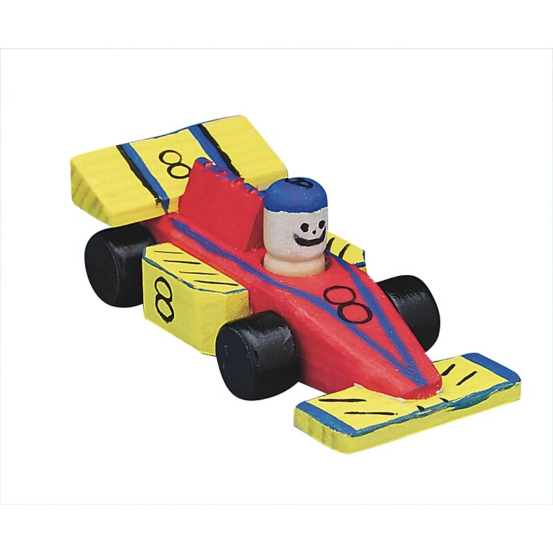 S&S Wooden Race Cars Craft Kit, 12/Pack (GP1658) image 1