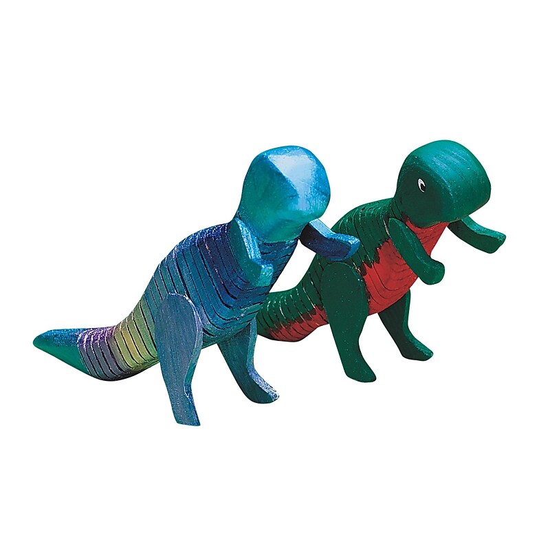 S&S Flexible Wooden Dinosaurs Craft Kit, 12/Pack (GP1789) image 1