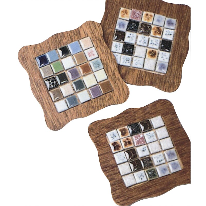 S&S Tiny Tile Coasters Craft Kit, 16/Pack (GP889) image 1