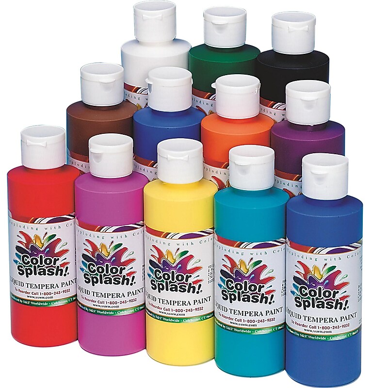 Color Splash® 8 oz. Liquid Tempera Paint, Assorted Colors image 1