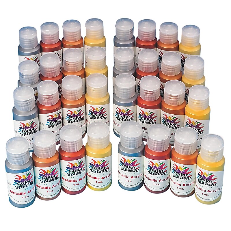 Color Splash® 1 oz. Metallic Acrylic Paint Pass Around Pack image 1
