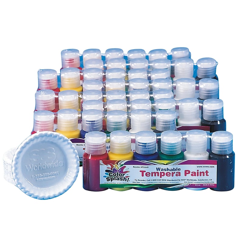 Color Splash® 3/4 oz. Washable Tempera Paint Pass Around Pack (PT3374) image 1