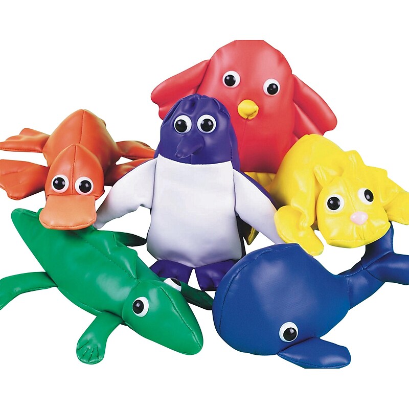 Spectrum Bean Bag Animal Set, Assorted Colors, 6/Pack (W7101) image 1